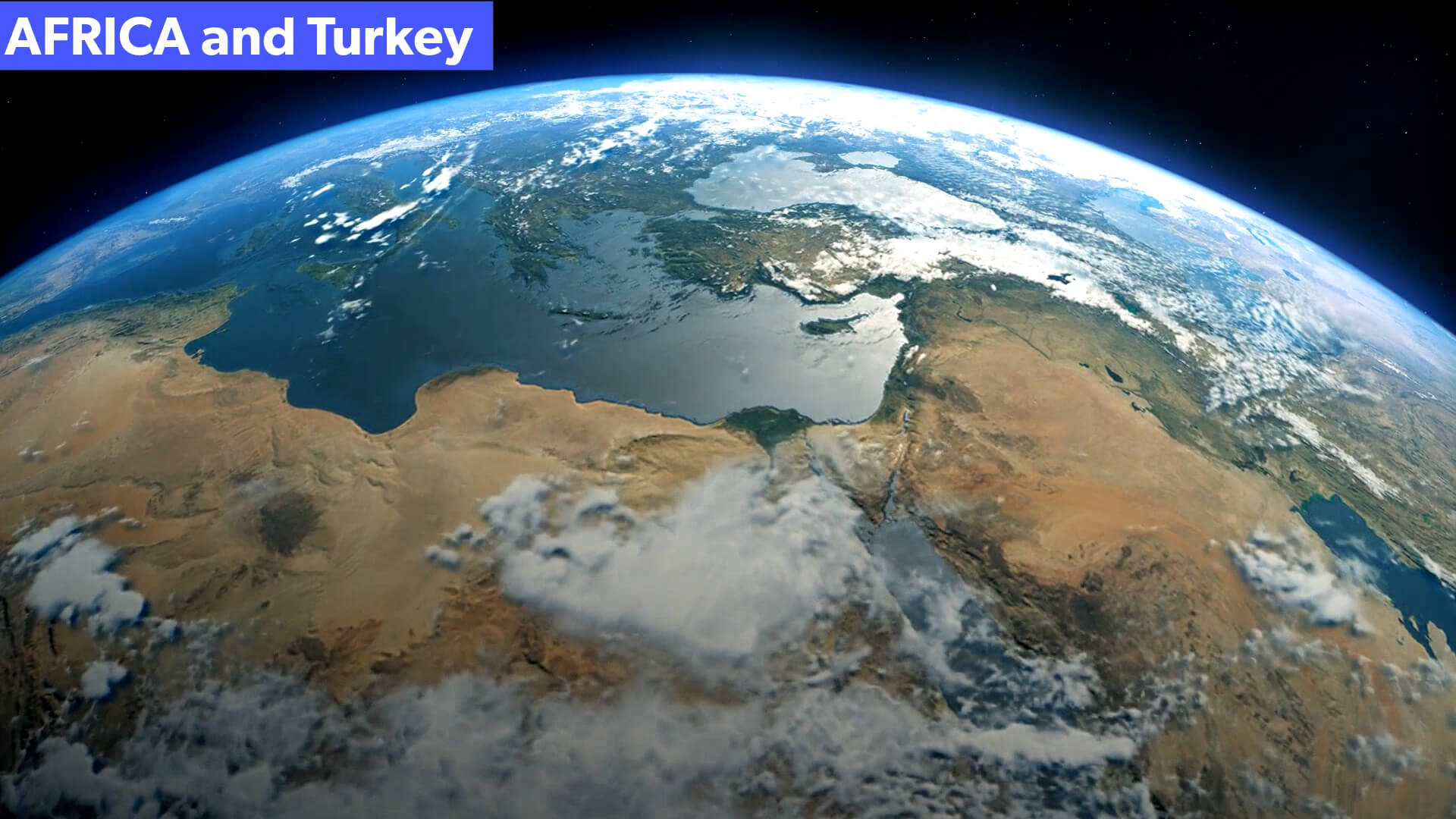 Africa and Turkey Satellite View from Space
